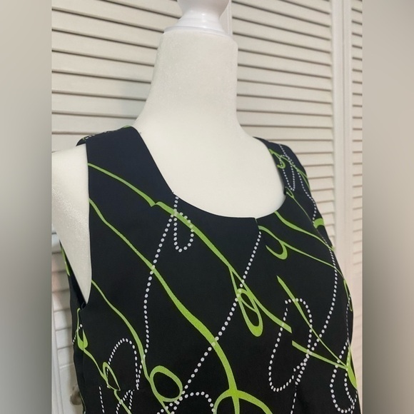 Jessica Howard Black Green Sleeveless Pattern Career Vest Top - Picture 5 of 6